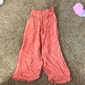 Kids art class terracotta flared flowy pants
